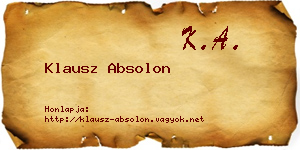 Klausz Absolon névjegykártya
